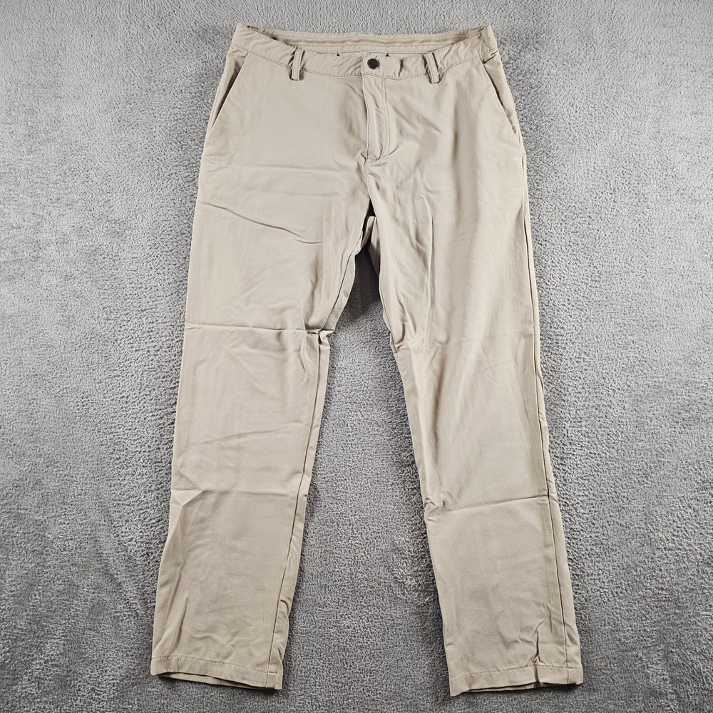 Ministry of Supply Aviator Slim Chino Pants Mens 34 Tan Khaki Tech Commuter
